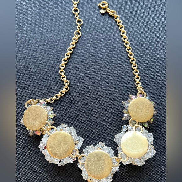 Extremely Rare! J. Crew Crystal and Aurora Borealis Cluster Necklace - Picture 9 of 9